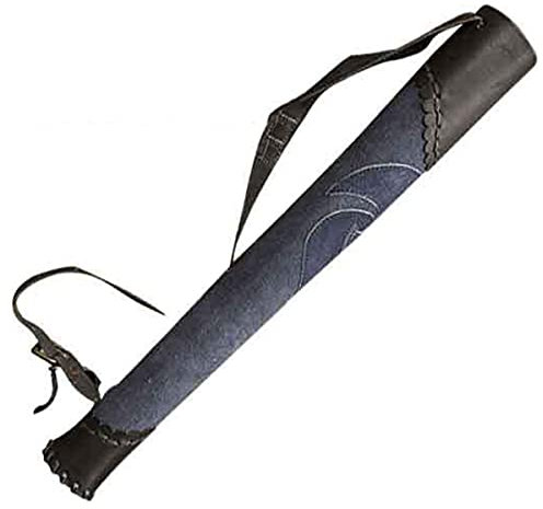 Mittelalterlicher Retro-Rückenköcher, PU-Leder-Pfeilköcher mit verstellbaren Trägern, Ritter-Krieger-Köchertasche, handgewebtes mittelalterliches Bogenschießen-Zubehör für Jugendliche und Erwachsene,