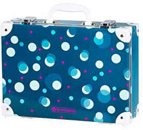Schneiders 49522-064 - Kinderkoffer Polkadot, ca. 24 x 33 x 10,5 cm, mit Tragegriff und 2 Metallverschlüssen, zum Aufbewahren von Bastelbedarf, zum Spielen und auf Reisen