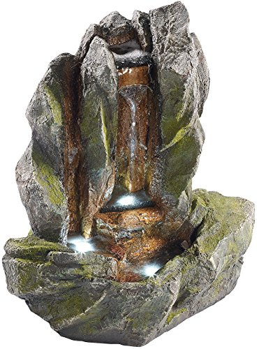 infactory Tisch-Zimmerbrunnen: Beleuchteter Zimmerbrunnen Felsspalte mit LED (Versandrückläufer) (mit LED-Beleuchtung, Brunnen, Pumpe)