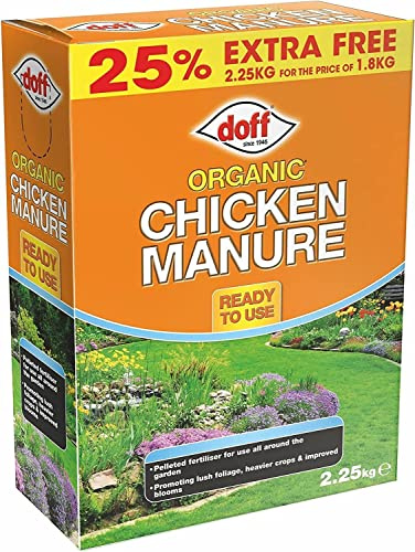 2.25KG Chicken Manure Organic Pelleted Chicken Manure Garden Fertiliser Ready to Use, Ideal for growing fruits and vegetables