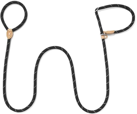 Laisse retriever pour chien avec arrêt de traction, laisse retriever avec collier intégré, tressée souple durable avec collier réglable pour petits, moyens et grands chiens, noire
