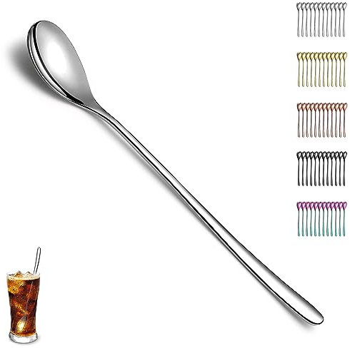 Evanda Latte Macchiato Löffel-Set von 12 Stück, Edelstahl Teelöffel, Rühren und Kaffeelöffel