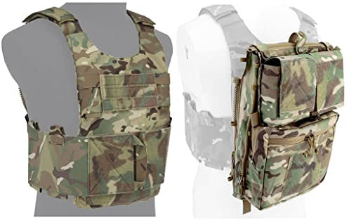 Tactical Vest System Plate Carrier Vest Zip-on Expansion Assault Back Panel Storage Bag Airsoft Jagdweste Gear (Color : Set CP)