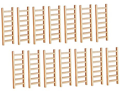 DOITOOL 4 Sets Stabile Mini-Leiter Aus Holz Miniatur-landschaftszubehör Bonsai- Heimmodell- Einzigartiges Design Ornament 20 Stück X 4