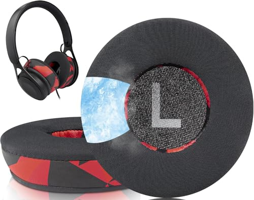SOULWIT Professional Cooling Gel Ear Pads Cushions Replacement for Beats EP Wired On-Ear Headphones, Ear Pads with High-Density Noise Isolation Foam - Red Storm