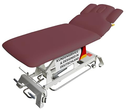 Promafit Elektrische Massageliege Houston - Therapieliege Behandlungsliege höhenverstellbar bis 95,5 cm mit 3-teiligem Kopfteil - Kosmetikliege inkl. Papierrollenhalter - Belastbar bis 200 kg