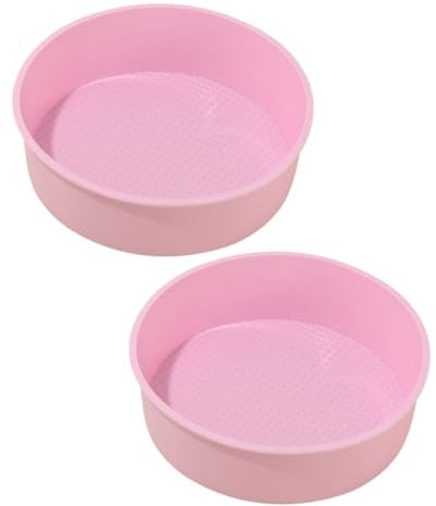 LIFKOME 2piezas Moldes Redondos De Silicona Para Pasteles y Tartas Antiadherentes Desmontables Para Hornear Pasteles y Tartas