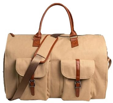 EDAT Das wandelbare Duffle-Kleidergepäck, der wandelbare Handgepäck-Kleidersack, die 2-in-1-Hängekoffer-Reisetaschen, der wandelbare Handgepäck-Kleider-Seesack (Color : Canvas-Brown)