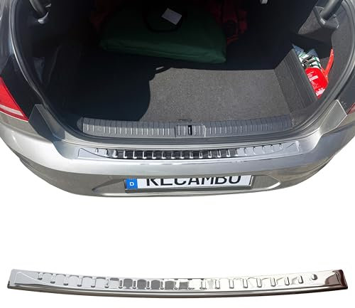 RECAMBO Ladekantenschutz Edelstahl Hochglanz poliert, Chrom Look - kompatibel für VW Passat B8 Limousine BJ 2014-2019 - Styling und Schutz für die Stoßstange