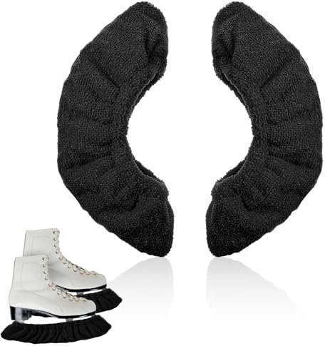 Prasacco Ice Skate Blade Covers, Winter Skate Guards Kids Hockey Skate Blade Protector Guards for Hockey Skates Sports Ice Skate Blade Cover for Kids Youth Adult Men Women Boys Girls (Black/L)
