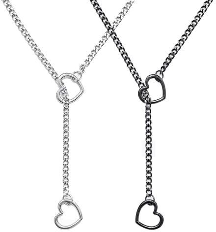 2PCS Slip Chain Choker Necklaces for Women Gothic Punk Choker Necklace