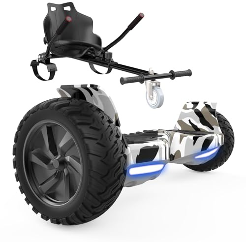 VOUUK Hoverboard mit App-Steuerung, 8.5-Zoll Hummer Hoverboard mit Kart Set, mit Bluetooth, geeignet für Erwachsene und Kinder Geschenke