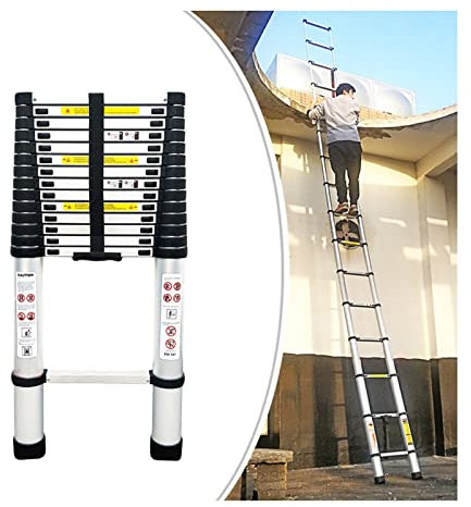 DLNTXFDG Scala telescopica 8 m/7 m/6,2 m/5 m/4 m/3,8 m/2 m/1 m, prolunga in Alluminio per Tetto di casa, Camper, soffitta, Uso Interno ed Esterno, carico 150 kg (Dimensioni: 2,6 m/8,5 Piedi