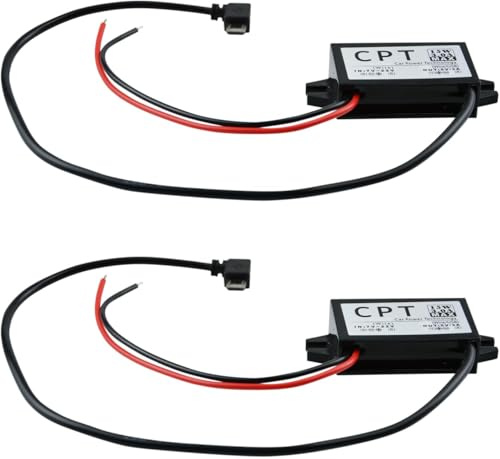 2 Stück Auto Stromwandler, DC 12V auf 5V 3A Auto-LED-Display-Netzteil IReduzierter Modul Transformator mit Typ C Adapter, Spannungs-wandler Buck Konverter Ladegerät Volt Lade-regler für Auto LKW Boot