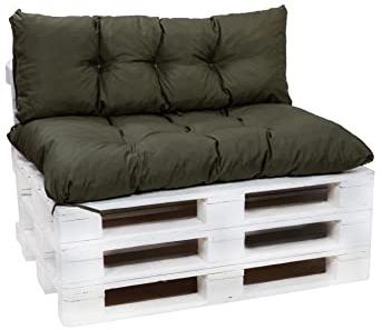 Setgarden® Palettenkissen-Set, Kissen für Gartenmöbel aus Paletten, Outdoor Rücken und Sitzkissen, Gartensitzkissen viele Farben und Größen (Grün, Set 120x60 sitzkissen + 120x40 rückenkissen)