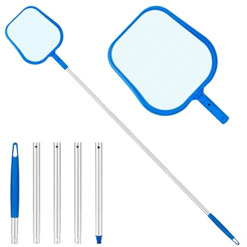 TOSUTO Retino Piscina,Rete a Maglia Fine per Piscina con 160cm Manico Telescopica Alluminio,Retino per Piscina,Retino per Piscina Pulizia per Piscina Foglie e Detriti per Pulizia,Spa,Stagni