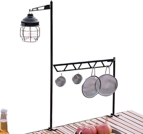 Genérico Rack de utensilios para acampar, estante para acampar al aire libre - Mapeante de la linterna Pole Stand | Organizador de multifunción portátil para BBQ Grill Picnic Travel Traveling Fishing