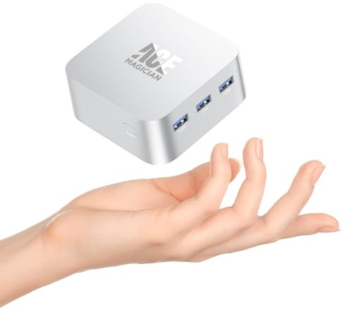 ACEMAGICIAN Mini PC T8Plus, 12th Gen Intel Alder Lake N100 Mini PC (hasta 3,40 GHz), 16 GB LPDDR5 1TB M.2 SSD Pocket Mini Ordenador con Dual RJ45 | 4K HDMI * 3 | WiFi 5