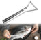 BOXOB Écailleur à Poisson Tranchant en Acier Inoxydable, Détartreur Portable en Dents Scie pour Fruits Mer Outil Détartrage Rapide pour Cuisine Familiale Marchés de Fruits de Mer