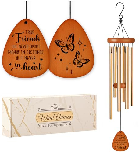 GoMelley Best Friend Birthday Gifts for Women Men, Friends wind chimes for Garden Decor, Galentines Gifts, Bestie Gifts, Long Distance Friendship Gift for Women, Special