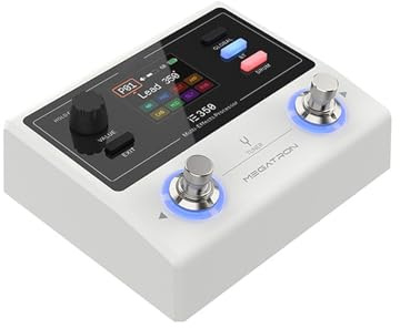 Btuty DK Guitar Pédale multi-effets avec écran couleur 1,7 24 bits 44,1 kHz Traitement sonore BT 5.0 Machine à tambour intégrée Processeur d'effets portables pour guitaristes