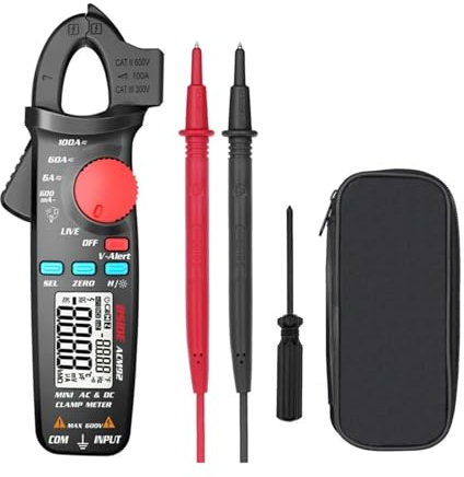 AYJYZHIAG Pinza amperometrica Digitale ACM92, Corrente Continua/Corrente alternata 100A 0,1/1mA, amperometro for Riparazione Auto, Tensione e Resistenza, Tester di continuità V-Alert(ACM92)
