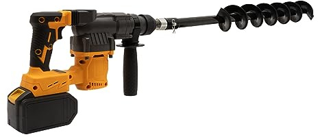 22-28mm Cordless Rotary Hammer Drill 1400r/min, with Charger and 80cm Bit, Auxiliary Handle, Cordless Drill Machine, for Drilling, Tightening Screws, and Other Daily Tasks, Yellow