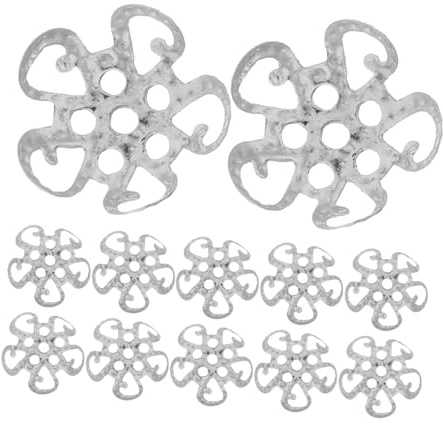Uonlytech 600 pièces Lot de Embouts Métalliques Fleur Creuse pour Bijoux DIY Caps Espacers Ronds pour Perles Bails de Finition pour Boucles Doreilles Bracelets et Colliers