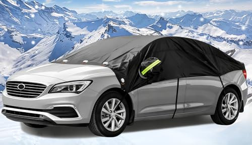 iZoeL Copertura Parabrezza Auto 274 x 260 x 412 cm Protezione Magnetica Copri Parabrezza Invernale con Protezione Specchietto Retrovisore, Protegge da Vento Neve Brina UV, per Auto SUV Truck