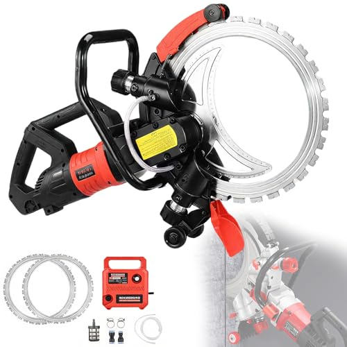 16 Concrete Ring Saw 9500W/110V Toroidal Electric ConcreteSaw Concrete Cutter Max Cutting Depth 11.4 with 2 Saws Blades & Wet Cutting System for Concrete, Bricks, Rebar and Marble