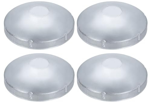 sourcing map 4Pcs 5-1/2 Chain Link Fence Post Cap, Dome External Post Caps Galvanized Round End Cap Fit 5-1/2 OD Pipe for Outdoor Chain Link Fence Parts