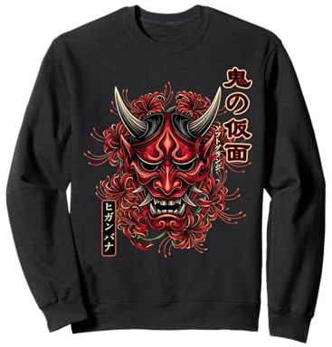 Oni Masque araignée lys Japonais Démon Anime Doux Grunge Sweatshirt