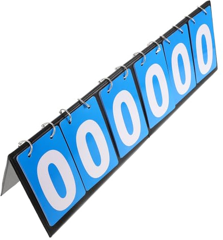 ROMISBABA Tableau de Score à Rabats pour Tennis de Table, 6 Chiffres, Couleur Bleue, Portable et réutilisable, Tableau de Score Multifonction pour Basketball, Badminton et Sports extérieurs