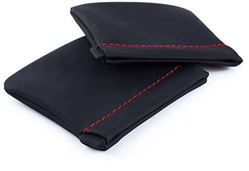 Cocoarm Sac pour écouteurs en Cuir PU pour Voyage, Usage Quotidien, étui de Transport pour écouteurs avec Ceinture en Acier à Haute élasticité, Organisateur de Rangement Compact 9 X 7,5 Cm pour,