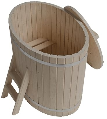 AZS-ENGINEERING Holzfass zum Eisbaden Holz Badefass Cold Tub Eistonne Outdoor Badefass Badetonne Eistonne 120 cm Model 1BO