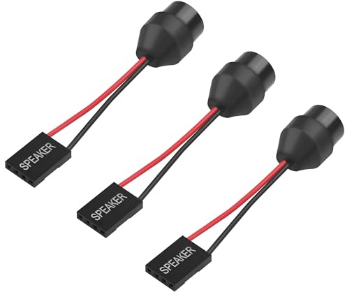 ELFJMZP PC Motherboard Internal Speaker, Desktop Computer Case Buzzer for BIOS Post Self-Test Alarm, 2-Pin Mini Plug Speaker with 6.5 cm Cable, Black (Pack of 3)