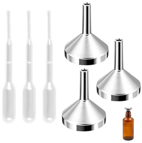 Trichter Klein,Edelstahl Trichter Küche,Minitrichter Set,Einfülltrichter,Mini Küchentrichter,Aluminium Metalltrichter mit Füllung Zerstäuber,Parfümspendertrichter für Küche,Flüssigkeiten,Flaschen