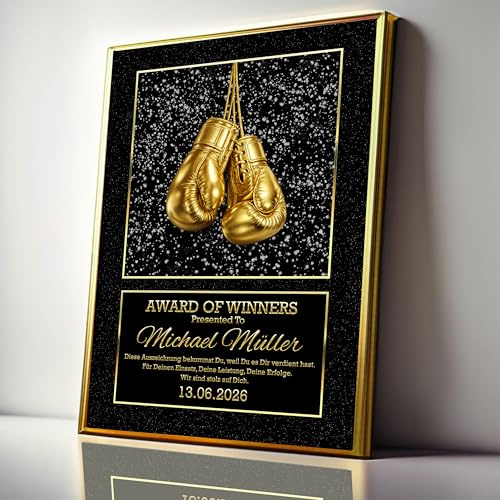 AWARD OF WINNERS | Boxer/Boxturnier/Vereinswettkämpfe Ehrung | Auszeichnung Kampfsport/Boxen personalisierte Urkunde opt. mit Rahmen | 3 Größen | HQ Druck| Boxer Geschenk, Kickboxen, Geschenkidee