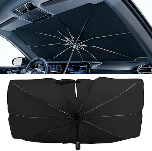 Car Windshield Sun Shade Umbrella,54 x 29 Foldable Windscreen Sun Shade | Blocks UV Rays, Full-Coverage Car Front Window Visor Shield, Windscreen Protector Cover for Cars, Trucks and SUV