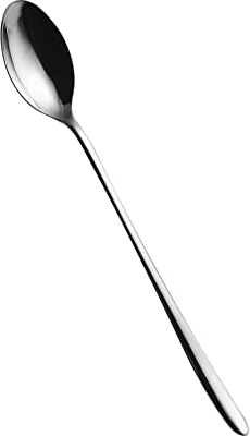 Salvinelli Fast Set Cucchiaini per Bibita Acciaio Inox 18/10, Cucchiaini Manico Lungo 12 Pezzi, Spessore 2,5 mm, Made in Italy, Finitura lucida
