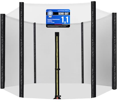 SONGMICS Filet de Remplacement pour Trampoline Rond de Ø 244 cm, Filet de Sécurité pour 6 Poteaux Droits, Filet Rond, Noir STN8FT