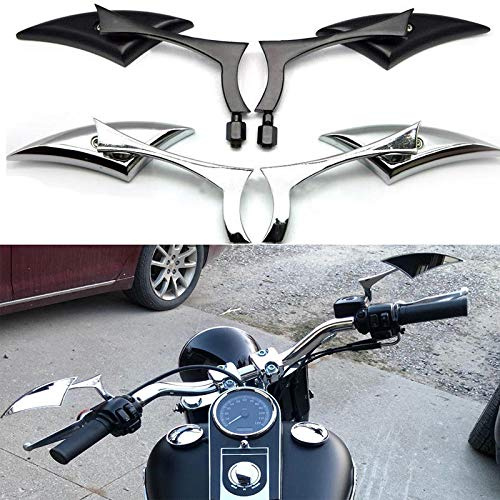 Maso 1 Paar Motorrad Spiegel Dreieck Chrom Lenker Spiegel 8mm/10mm Silber