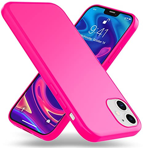 NALIA Neon Silikonhülle für iPhone 12 Mini - Soft-Touch & Signal-Neon - NEONSHOCK (Matte Schutzhülle) - Marke aus Berlin, Farbe:Pink