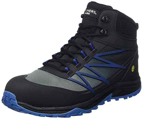 Skechers Men's Puxal Firmle Boots, Black Blue Textile/Synthetic/Leather, 8.5 UK