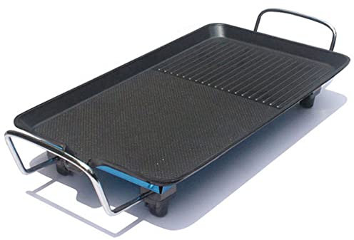 ZTBGY Smokeless Electric Grill, smokeless Grill BBQ, 1000W Multi Indoor with and Griddle Plates Removable Portable Searing, Food Grade Stainless Steel Material, Oven Touch Control (Middle)