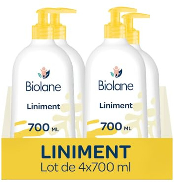 BIOLANE - Liniment Oléo-Calcaire Bébé - Nettoie et protège - Lot de 4x700ml | Sans Rinçage, Hydrate le siège, Peaux Sensibles, 99% d’Origine Naturelle, Dès la naissance, Frabriqué en France