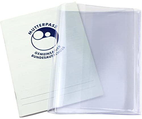OLGS Mutterpasshüllen für den deutschen Mutterpass | transparente Schutzhüllen aus Plastik mit Extrafach | Geschenke für Schwangere und werdende Mütter | Organizer für die Schwangerschaft (50 Stk.)