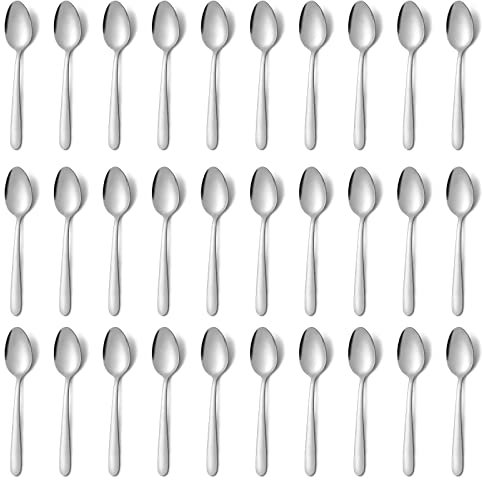 Funnydin Teelöffel-Set, 36-teilig, 15cm, Spülmaschinenfest, kaffeelöffel, Espressolöffel, Kleine Löffel, Espresso klein, Dessertlöffel für Küche und Restaurant zu Hause