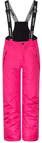 icefeld Pantalon d'hiver / pantalon thermique / pantalon de neige (sans PFC) pour enfants (filles et garçons), Rose, 164