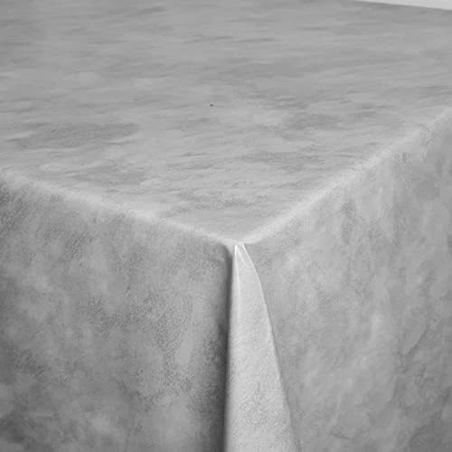 Wachstuchtischdecke Leicht Marmoriert Grau Rechteckig 100 x 140 cm | abwaschbare Tischdecke, Gartentischdecke, wasserabweisend, gefaltet